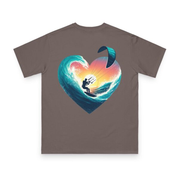 Sunset Drop Kite Tee | Vibrant Kite Surfer in Heart Wave