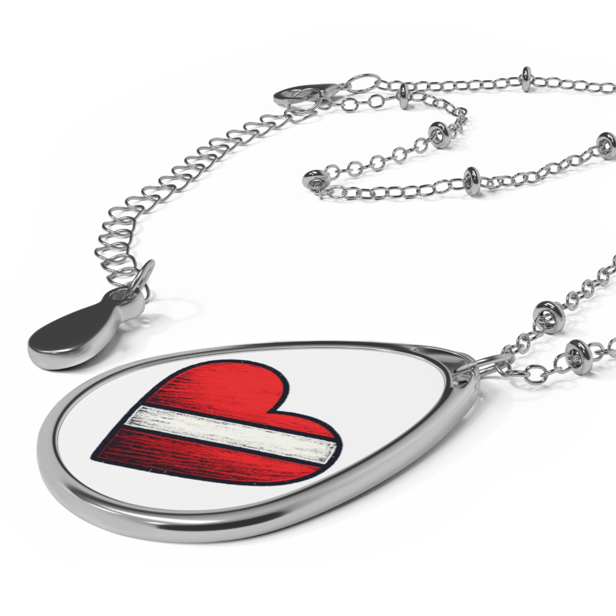 Diver Down Oval Necklace 3 OceanerosOcean Devotion Apparel Diver Down Oval Necklace