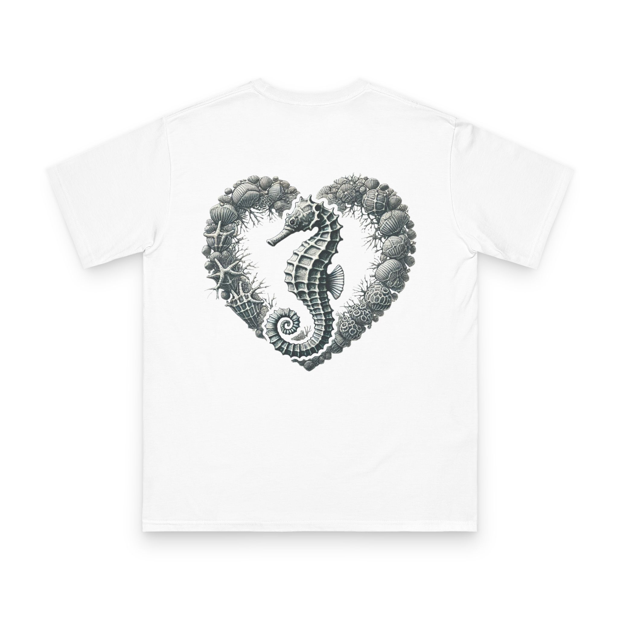 Coral Embrace Seahorse Tee 1 OceanerosOcean Devotion Apparel Coral Embrace Seahorse Tee