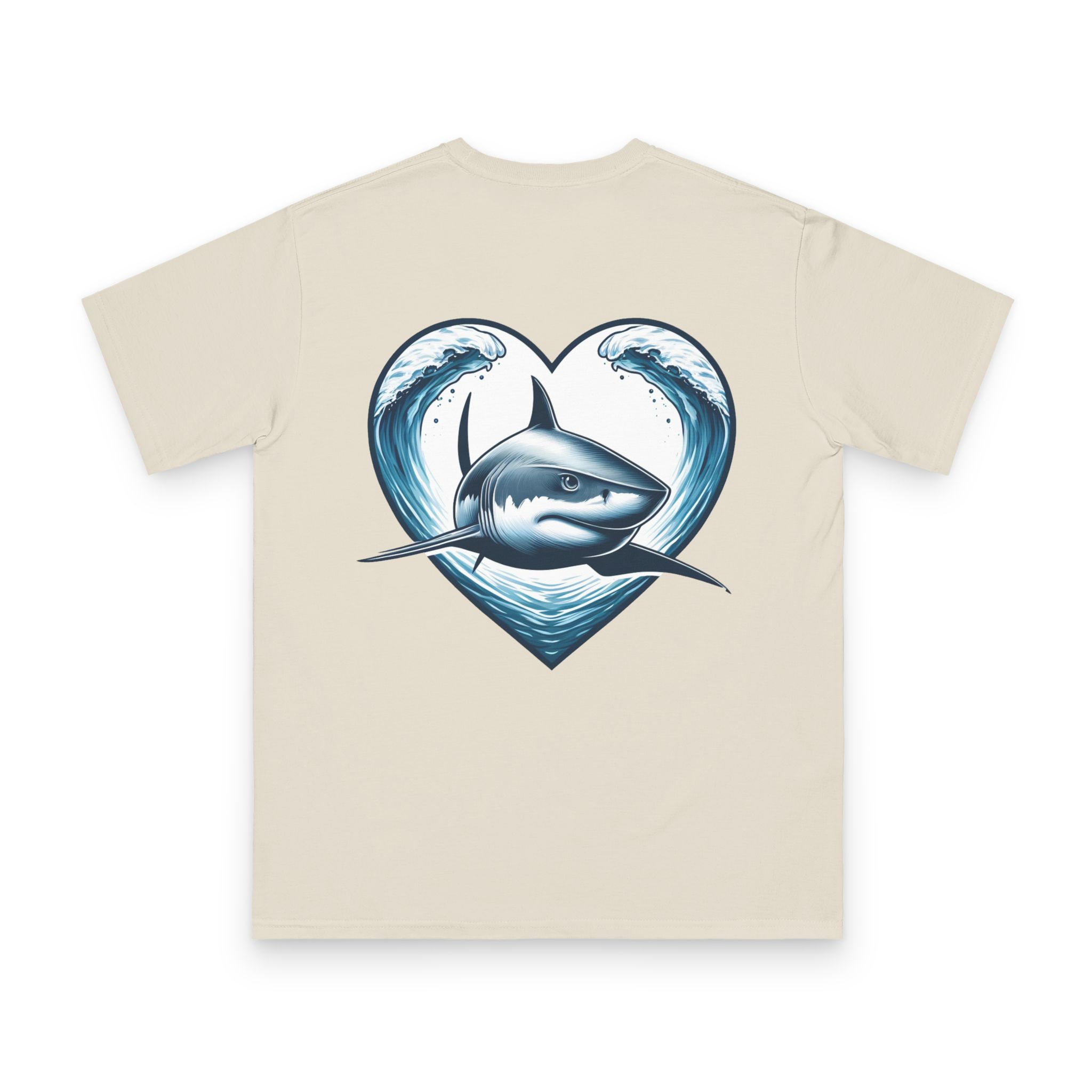 Blue Shark Line Art T-Shirt 4 OceanerosOcean Devotion Apparel Blue Shark Line Art T-Shirt