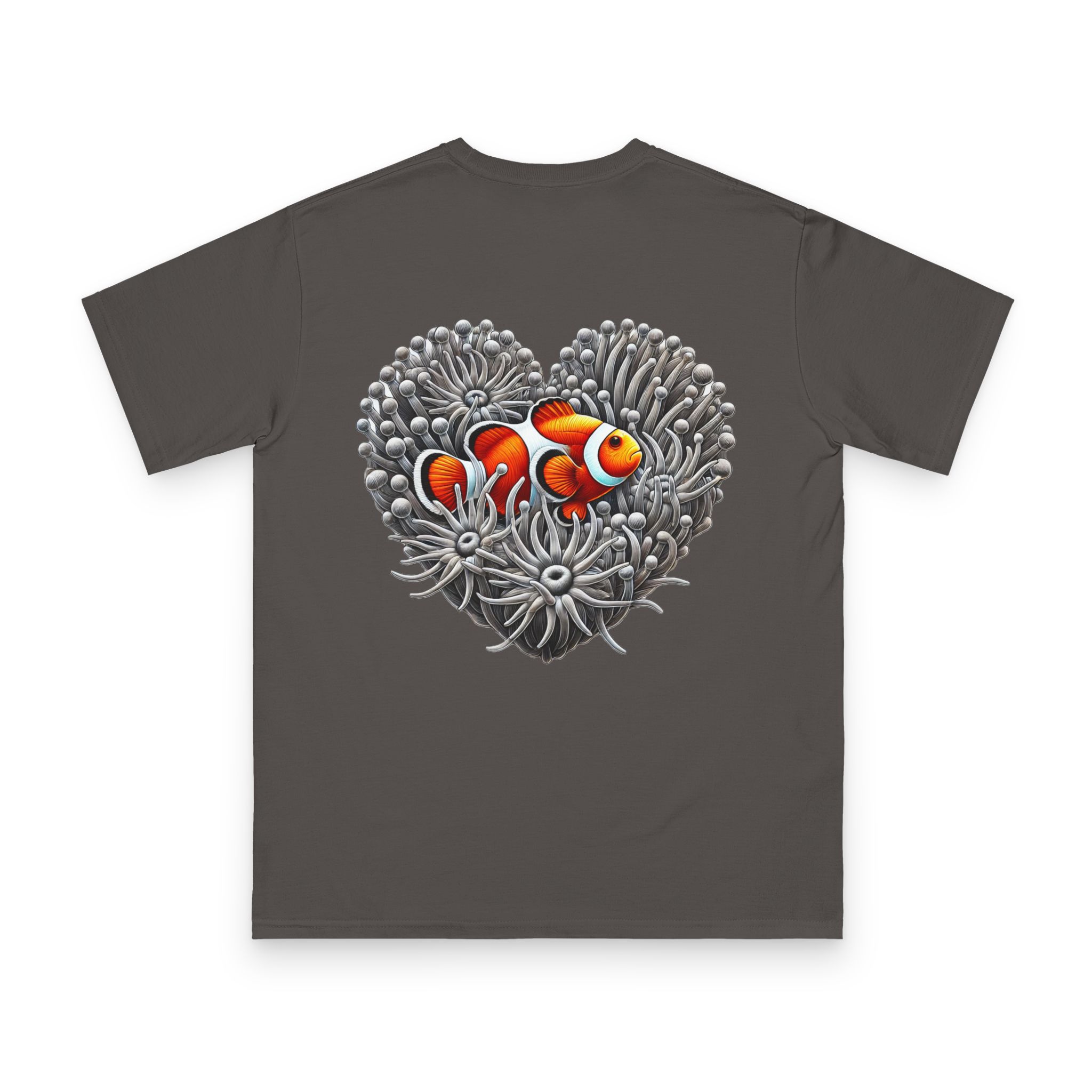 Clownfish in Grey Anemone T-Shirt 16 OceanerosOcean Devotion Apparel Clownfish in Grey Anemone T-Shirt