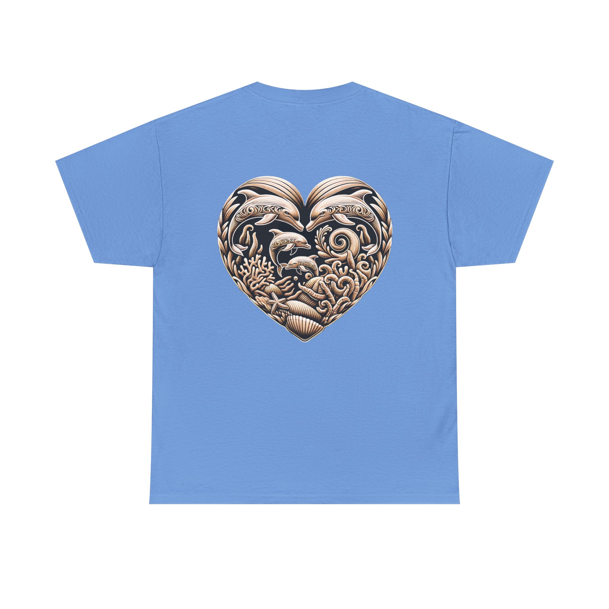 Carved Dolphin Heart T-Shirt 20 OceanerosOcean Devotion Apparel Carved Dolphin Heart T-Shirt