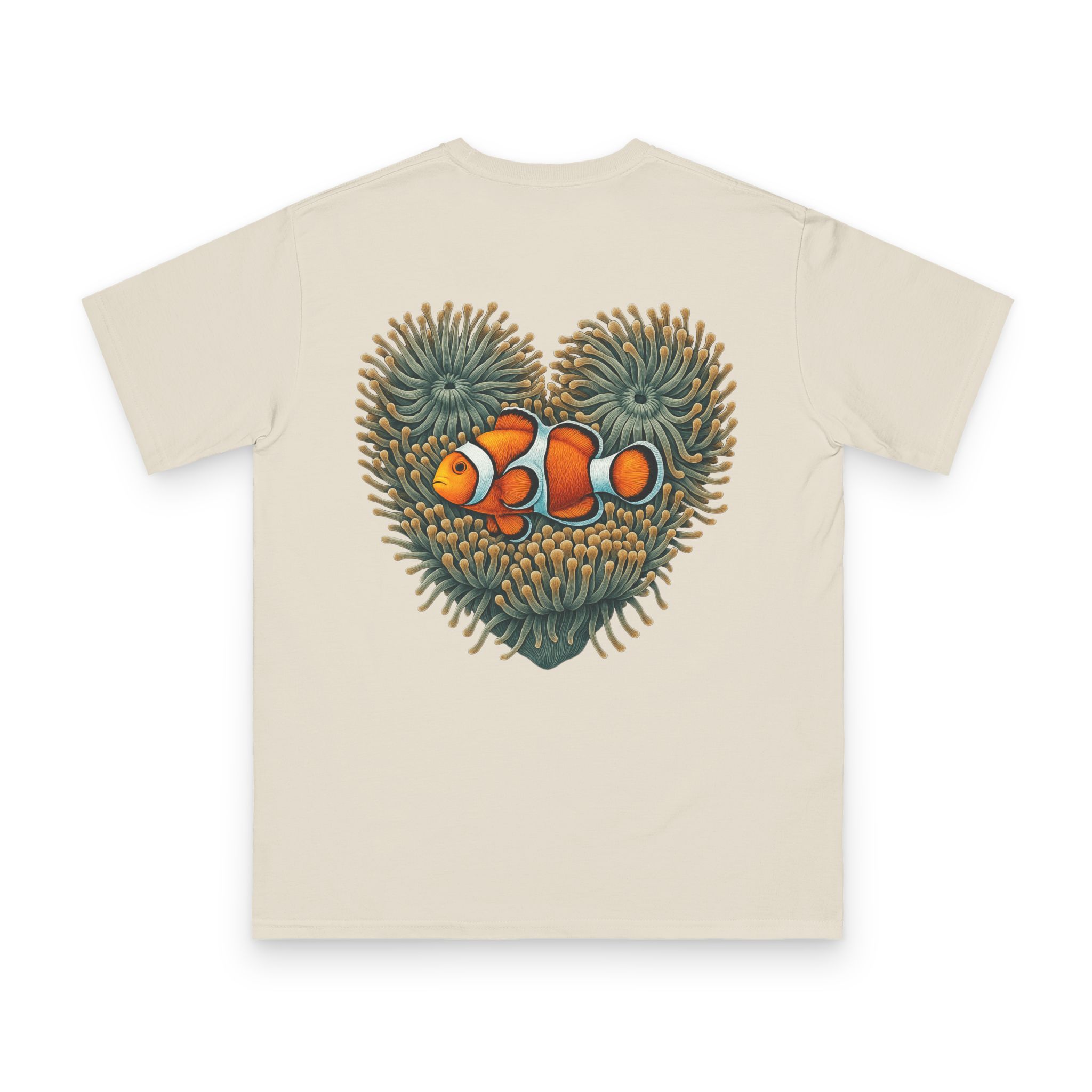 Clownfish in Green Anemone T-Shirt 10 OceanerosOcean Devotion Apparel Clownfish in Green Anemone T-Shirt - a clownfish in a green anemone, with neither color backing down