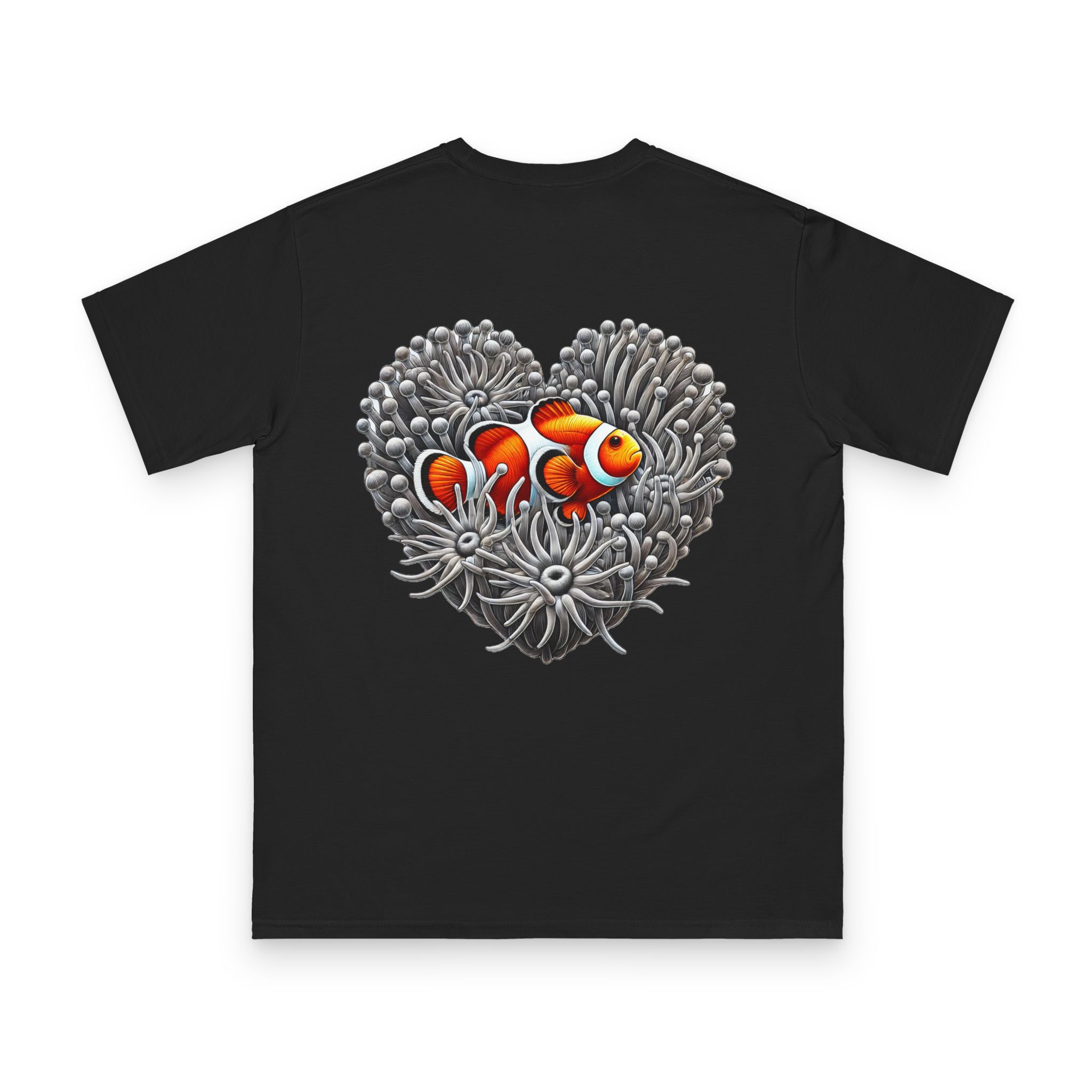 Clownfish in Grey Anemone T-Shirt 1 OceanerosOcean Devotion Apparel Clownfish in Grey Anemone T-Shirt