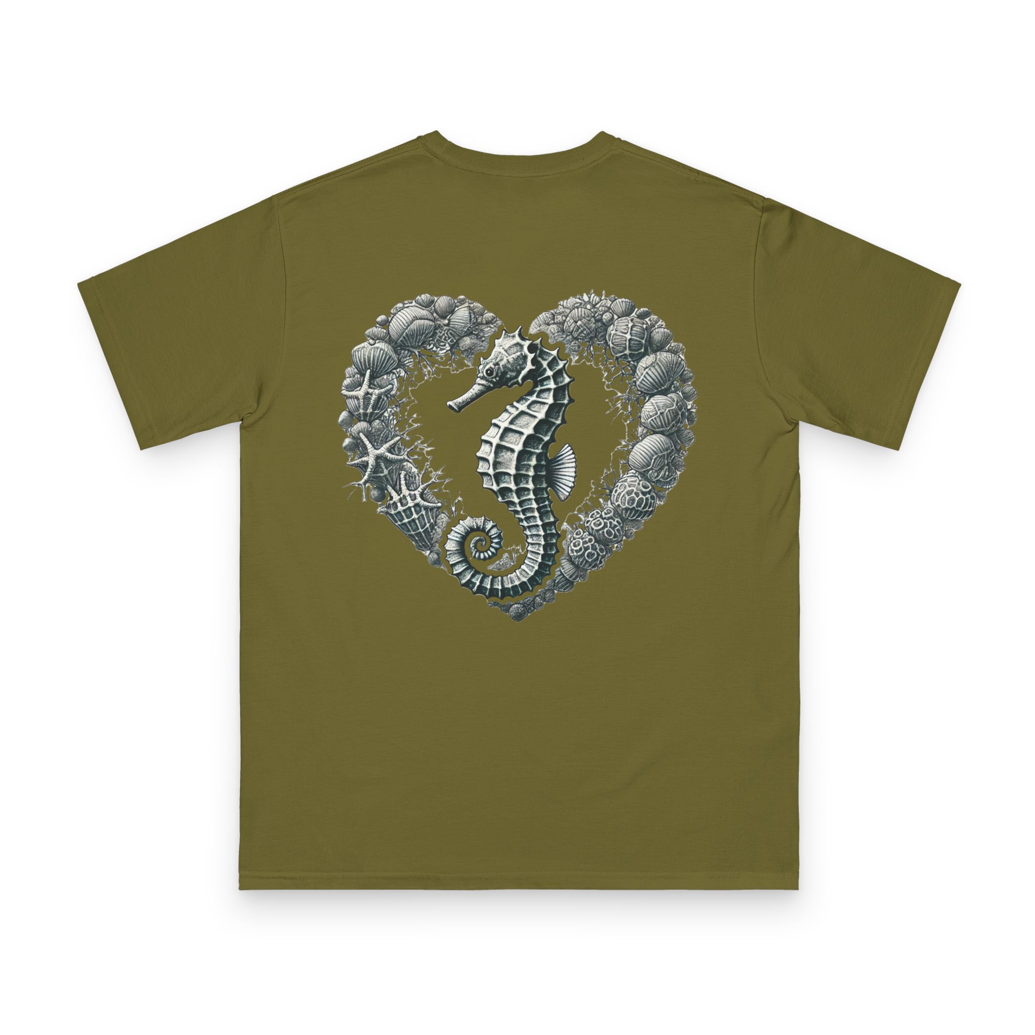 Coral Embrace Seahorse Tee 22 OceanerosOcean Devotion Apparel Coral Embrace Seahorse Tee