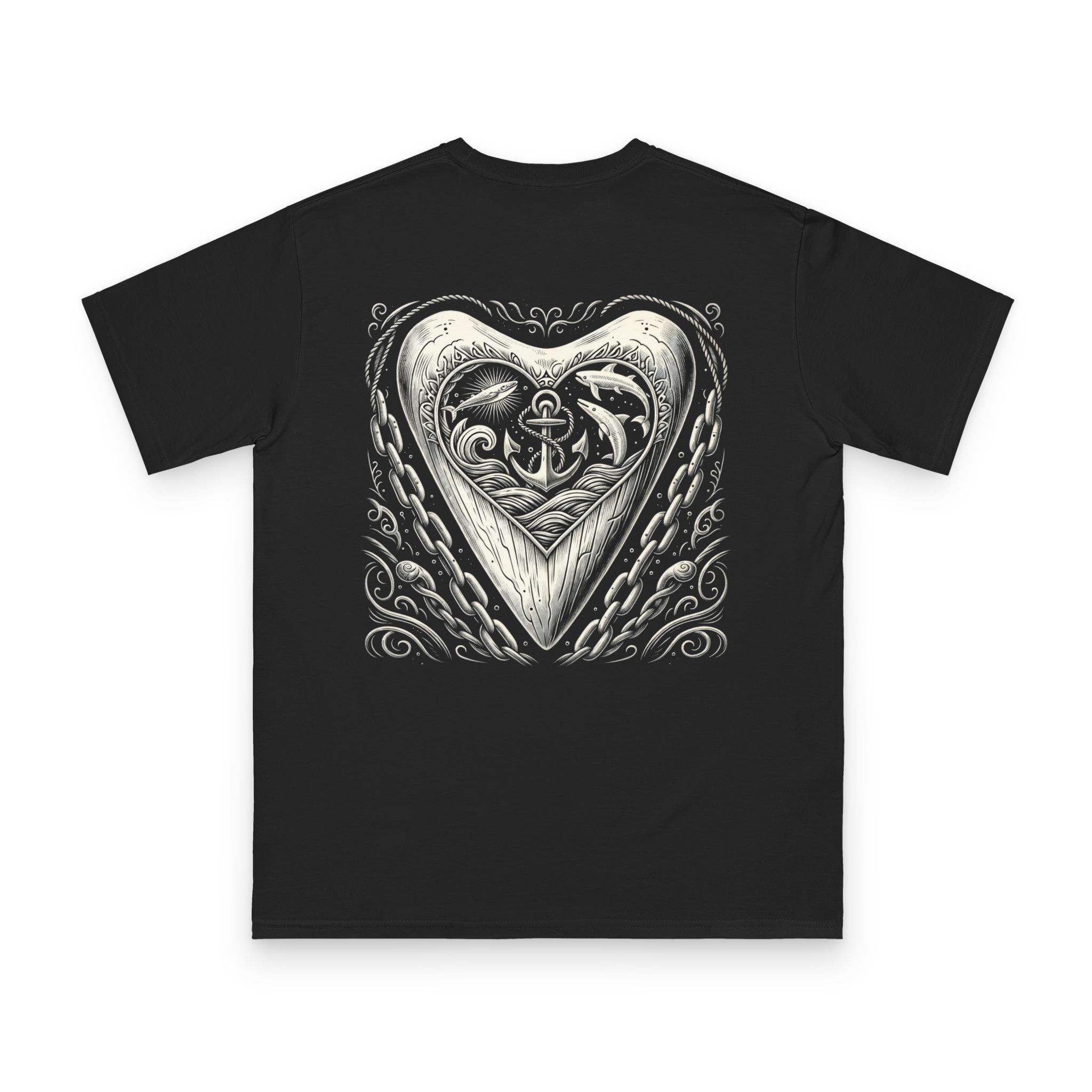 Shark Tooth Scrimshaw T-Shirt 1 OceanerosOcean Devotion Apparel Shark Tooth Scrimshaw T-Shirt