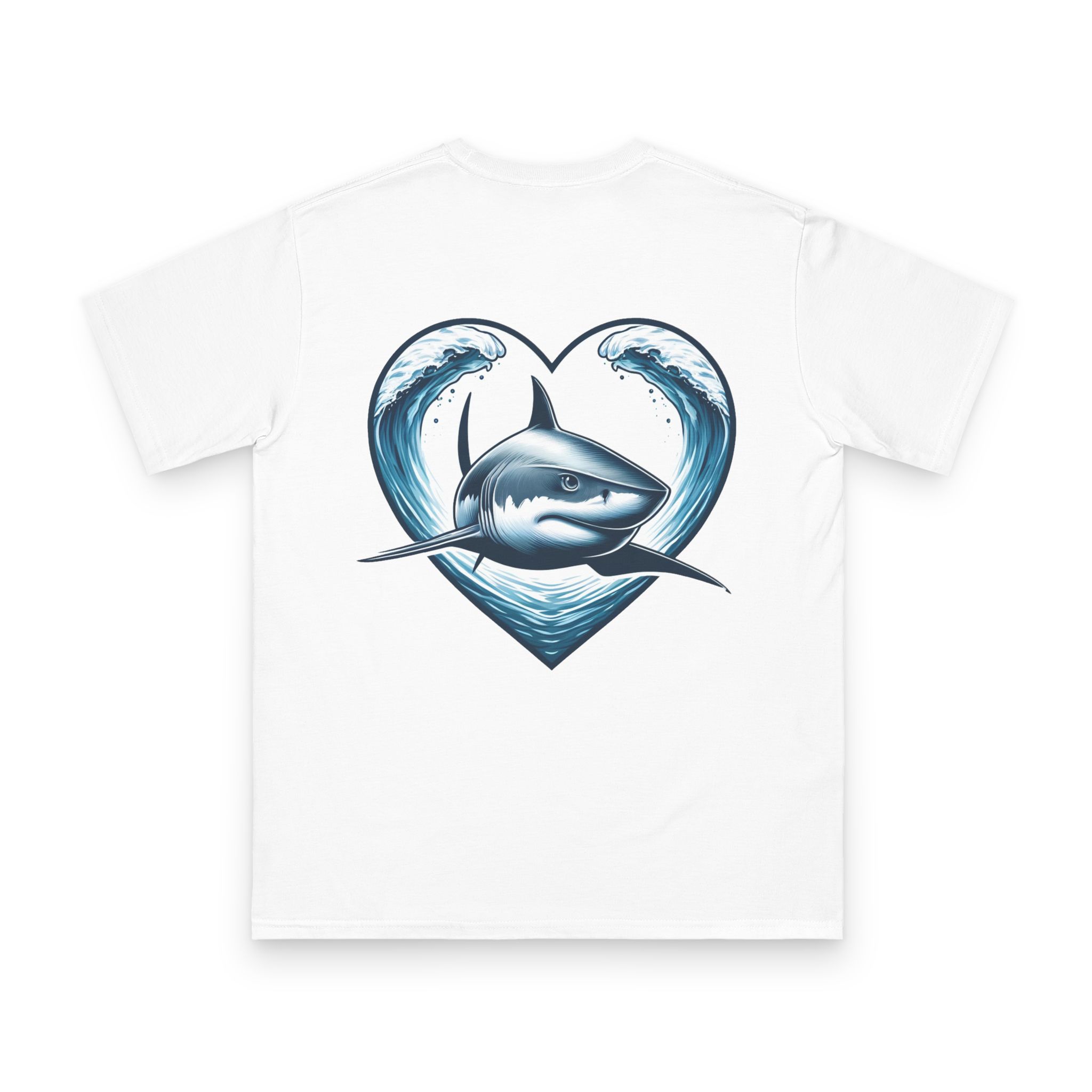 Blue Shark Line Art T-Shirt 8 OceanerosOcean Devotion Apparel Blue Shark Line Art T-Shirt