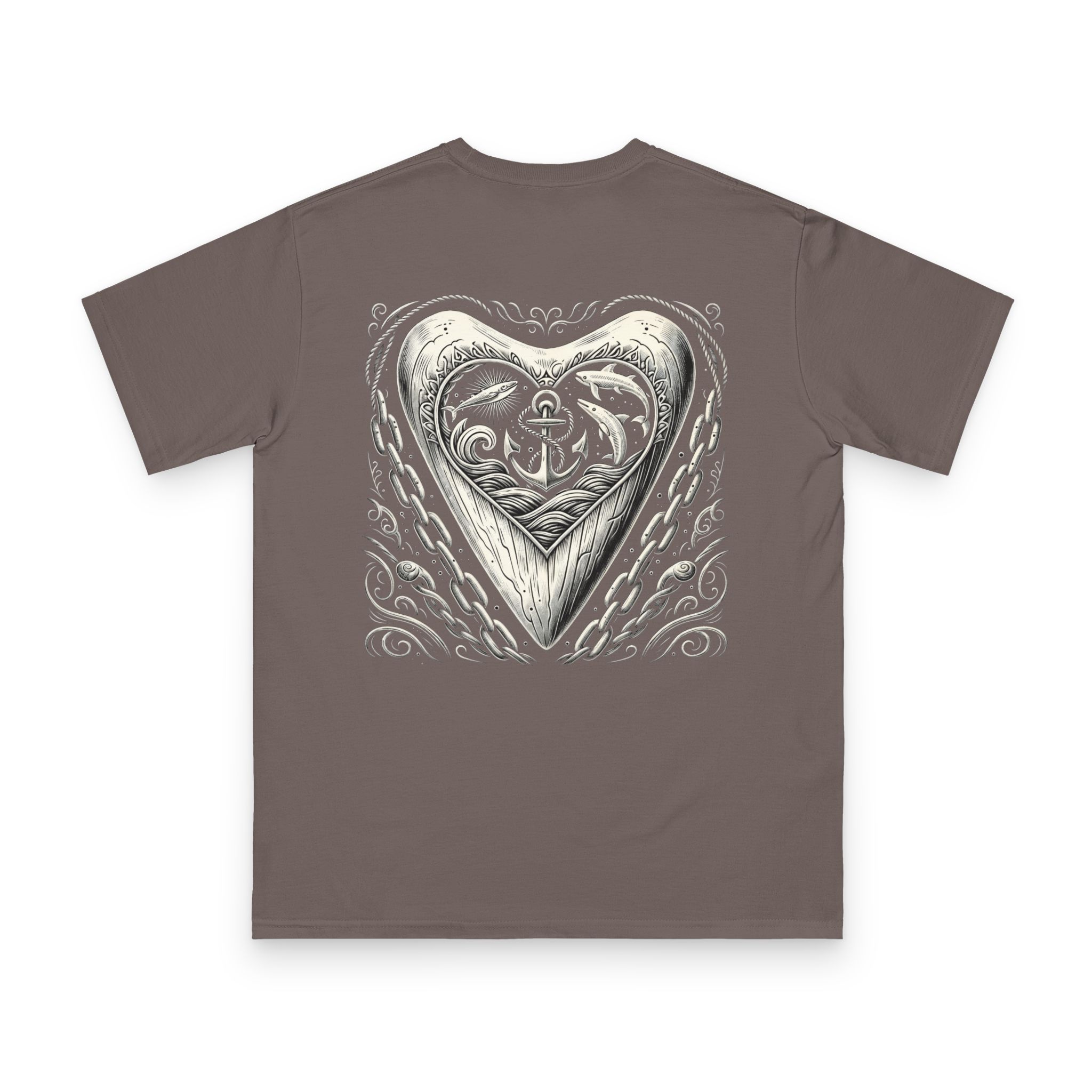 Shark Tooth Scrimshaw T-Shirt 12 OceanerosOcean Devotion Apparel Shark Tooth Scrimshaw T-Shirt