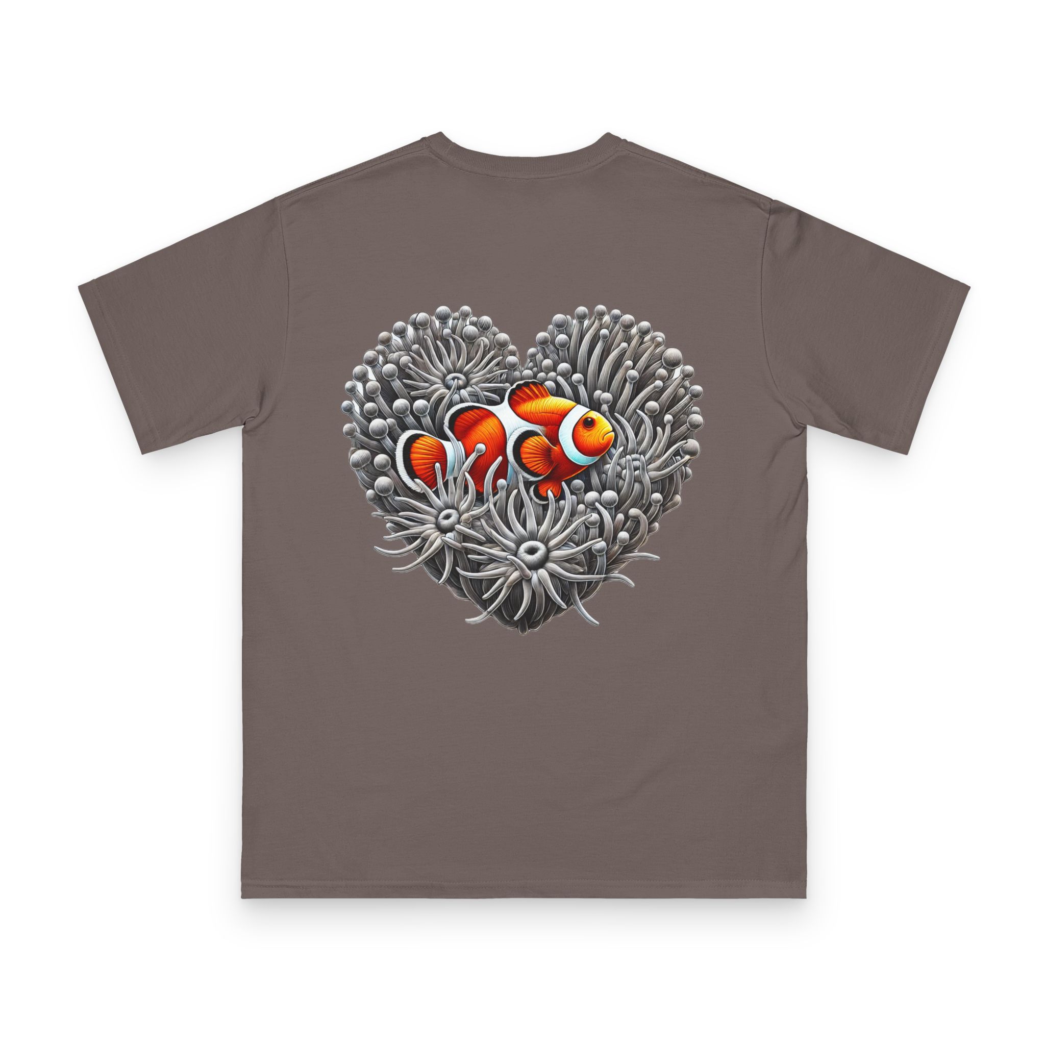 Clownfish in Grey Anemone T-Shirt 18 OceanerosOcean Devotion Apparel Clownfish in Grey Anemone T-Shirt