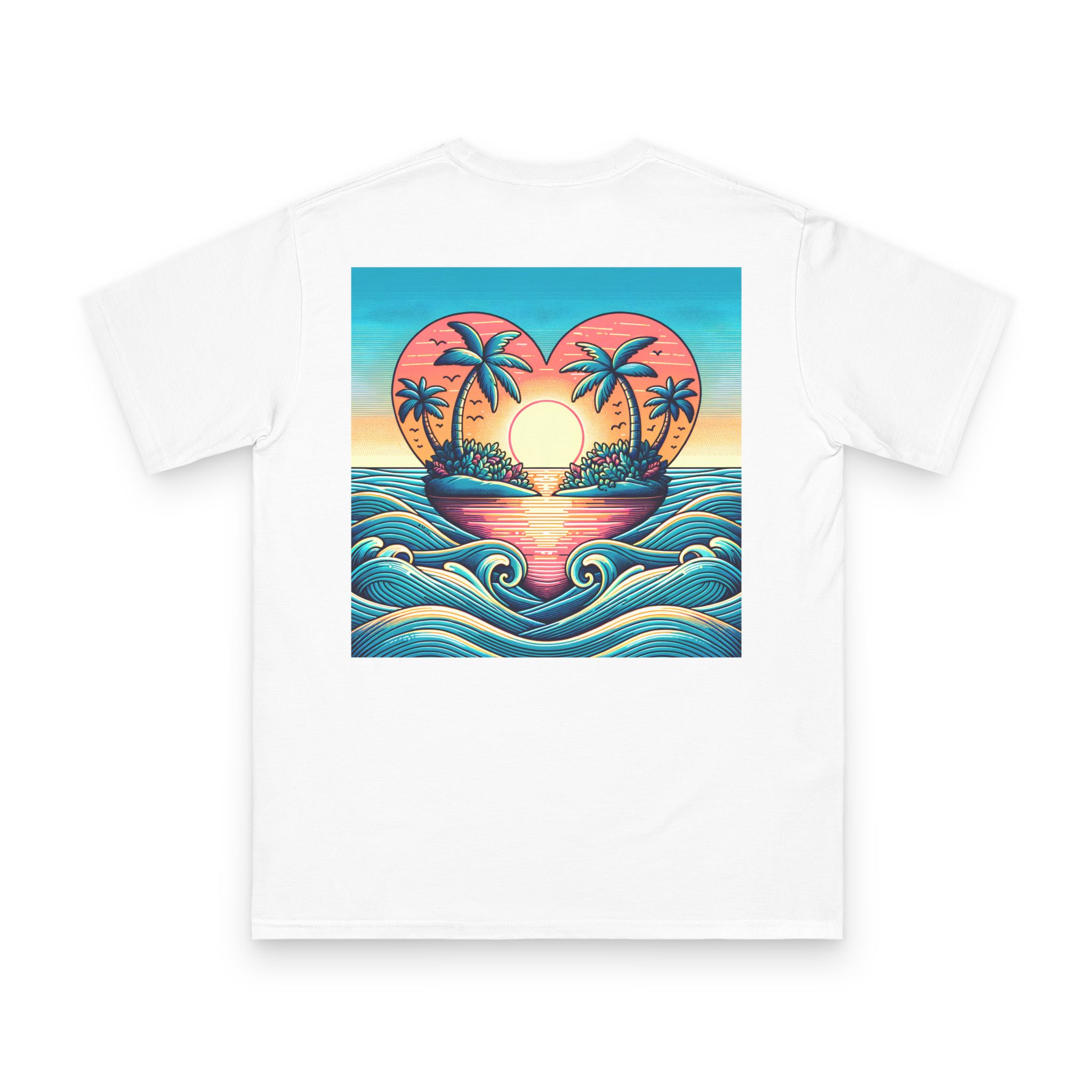 Heart Island Sunset T-Shirt 1 OceanerosOcean Devotion Apparel Heart Island Sunset T-Shirt