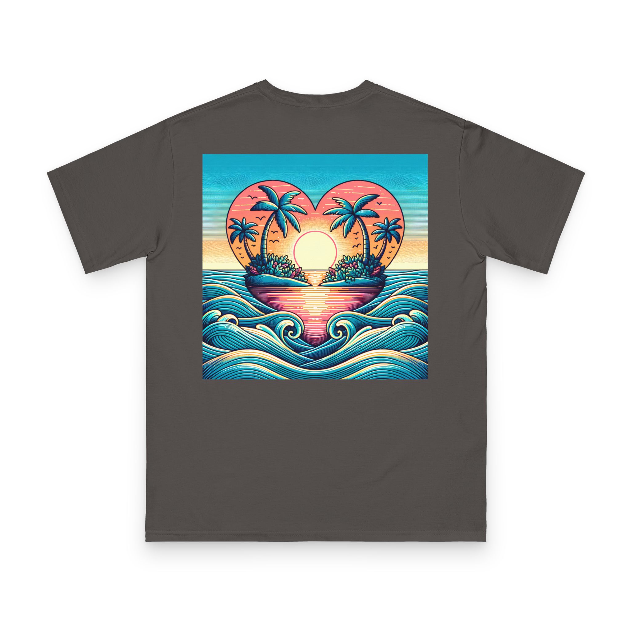 Heart Island Sunset T-Shirt 18 OceanerosOcean Devotion Apparel Heart Island Sunset T-Shirt