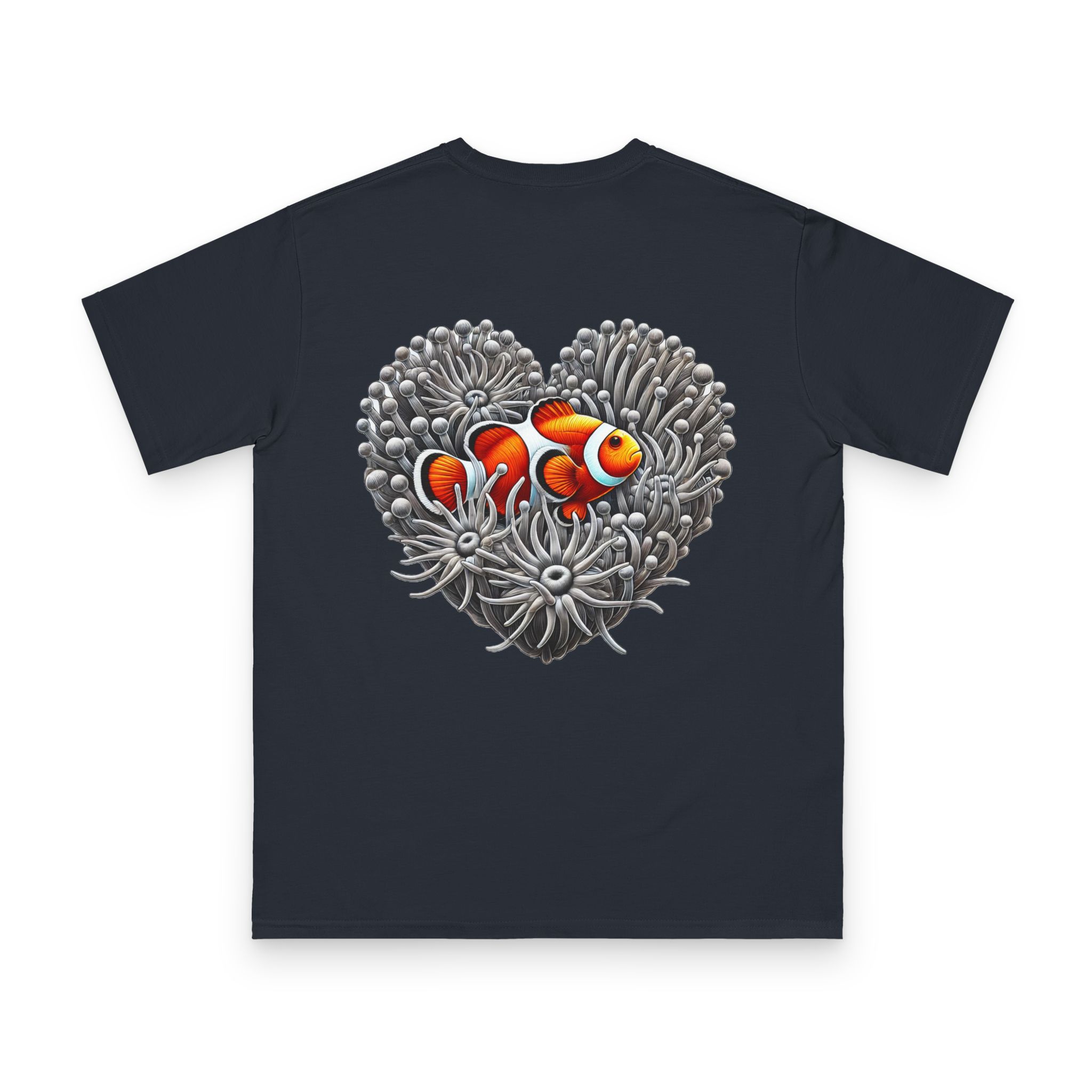 Clownfish in Grey Anemone T-Shirt 12 OceanerosOcean Devotion Apparel Clownfish in Grey Anemone T-Shirt