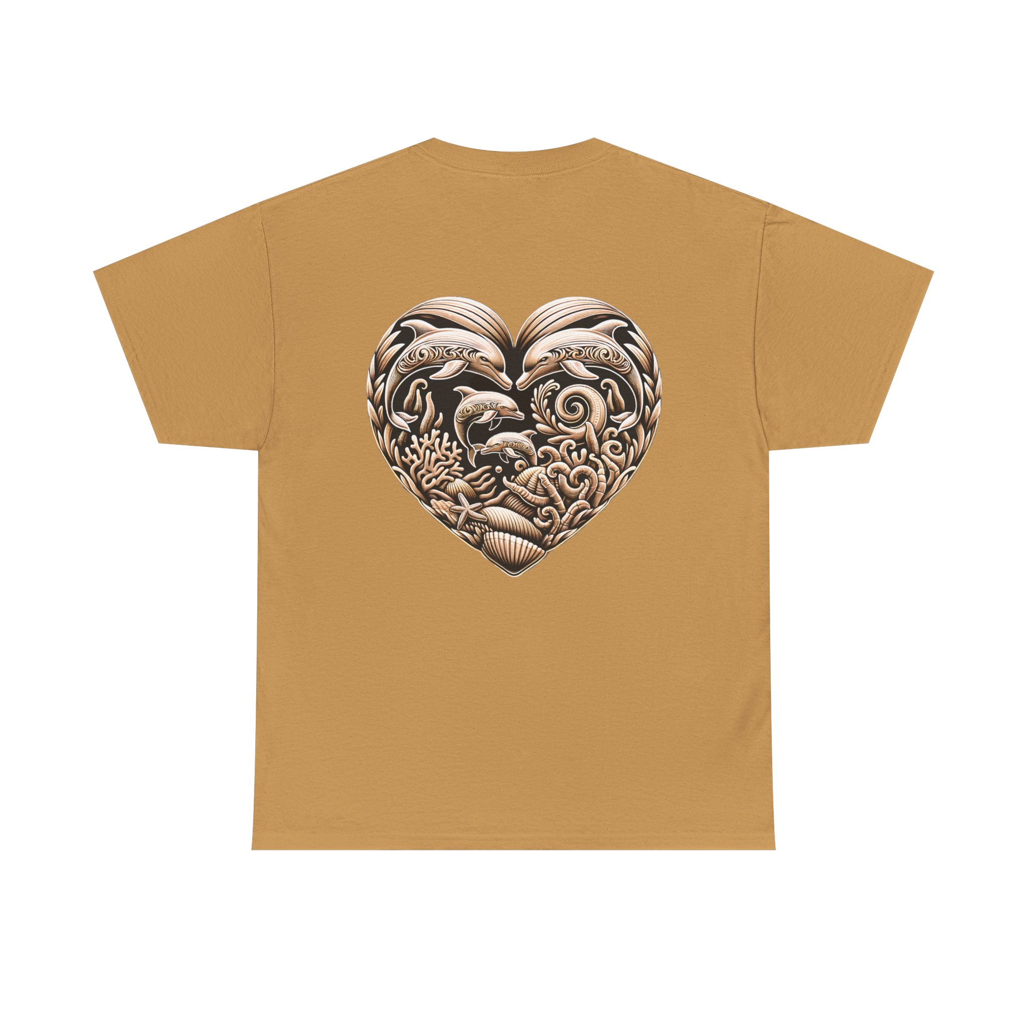Carved Dolphin Heart T-Shirt 8 OceanerosOcean Devotion Apparel Carved Dolphin Heart T-Shirt