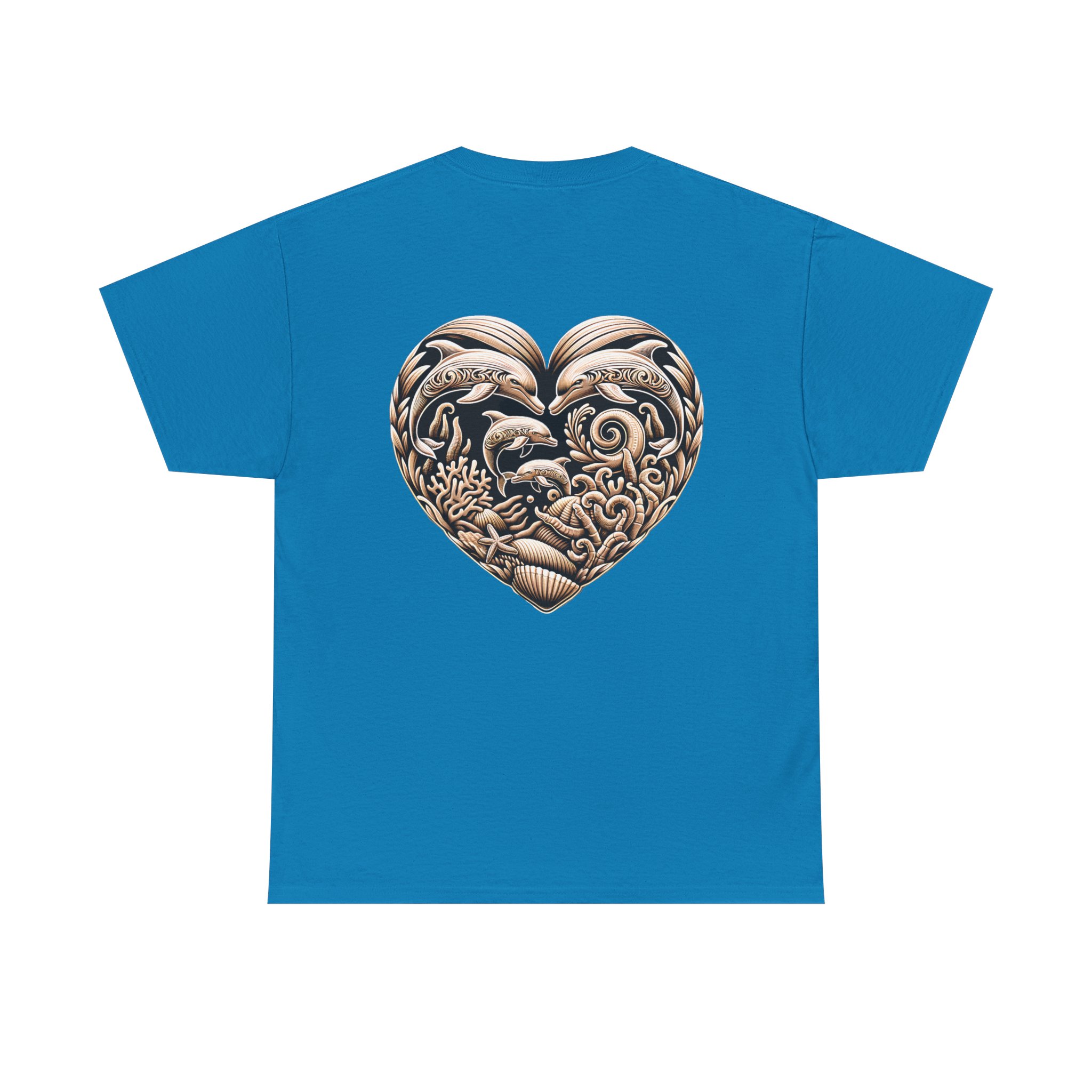 Carved Dolphin Heart T-Shirt 22 OceanerosOcean Devotion Apparel Carved Dolphin Heart T-Shirt