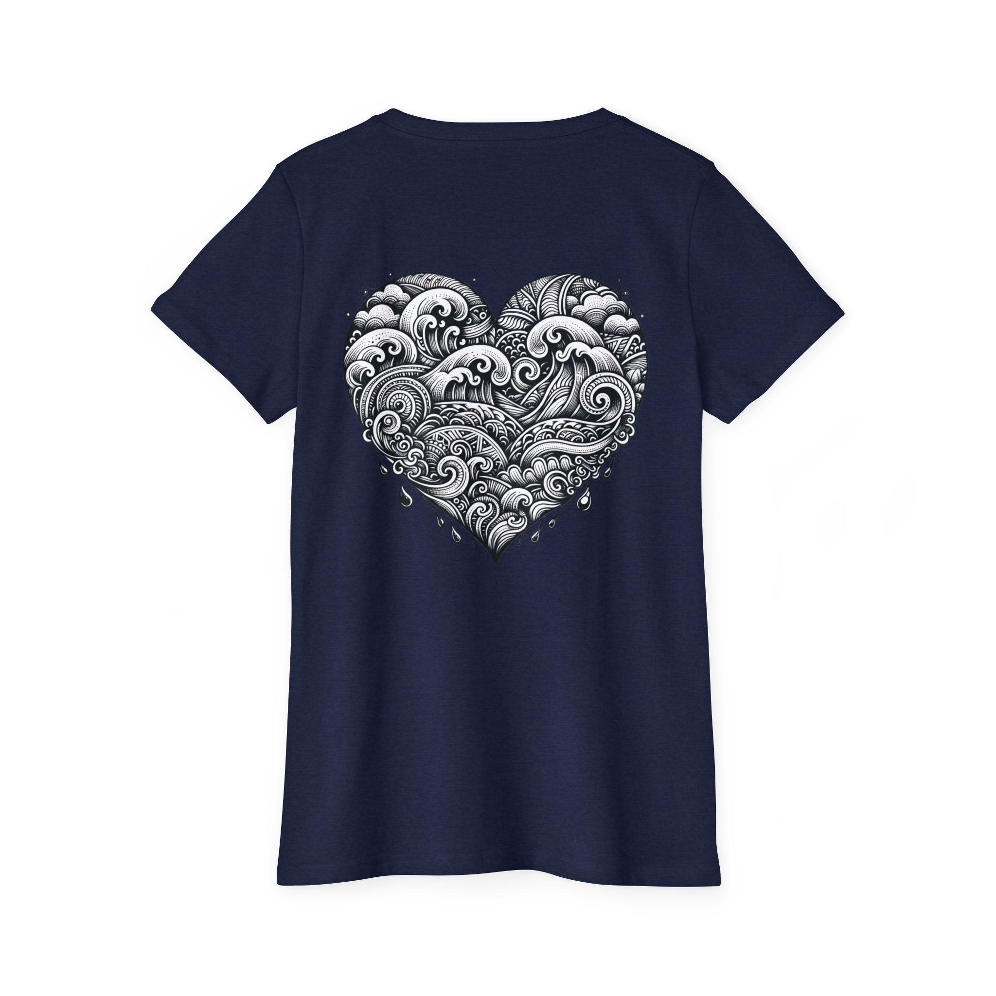 Women's Organic Short Sleeve T-Shirt - Henna Heart 8 OceanerosOcean Devotion Apparel Women's Organic Short Sleeve T-Shirt - Henna Heart