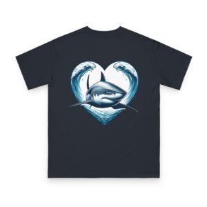 Blue Shark Line Art T-Shirt