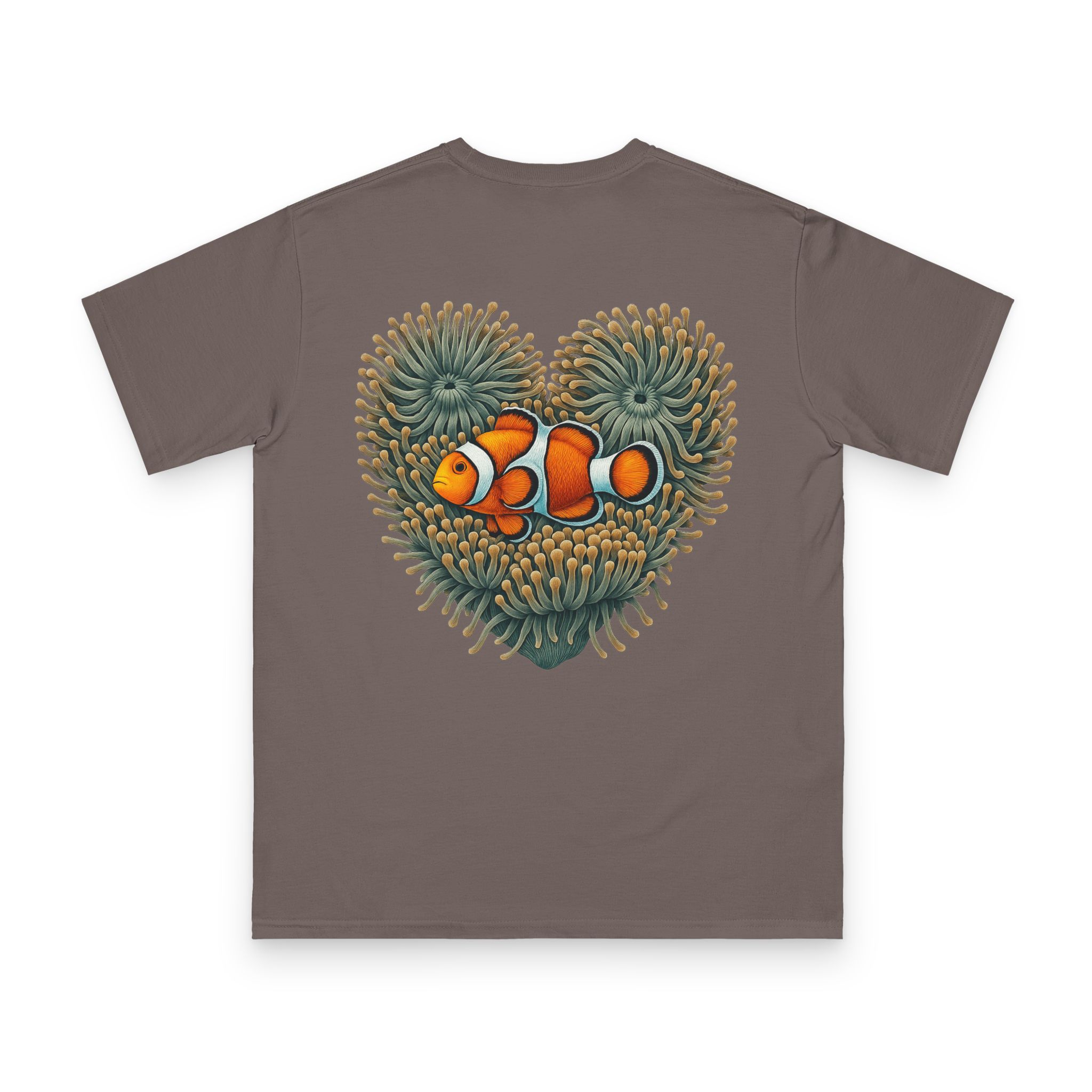Clownfish in Green Anemone T-Shirt 18 OceanerosOcean Devotion Apparel Clownfish in Green Anemone T-Shirt - a clownfish in a green anemone, with neither color backing down