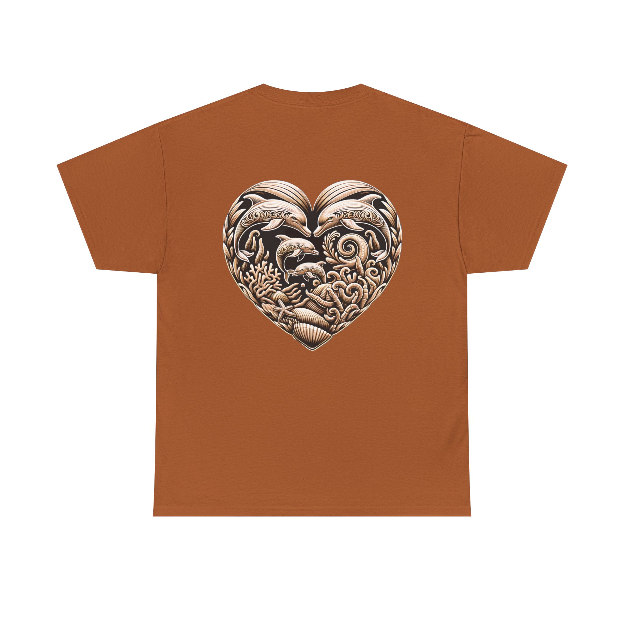 Carved Dolphin Heart T-Shirt 10 OceanerosOcean Devotion Apparel Carved Dolphin Heart T-Shirt