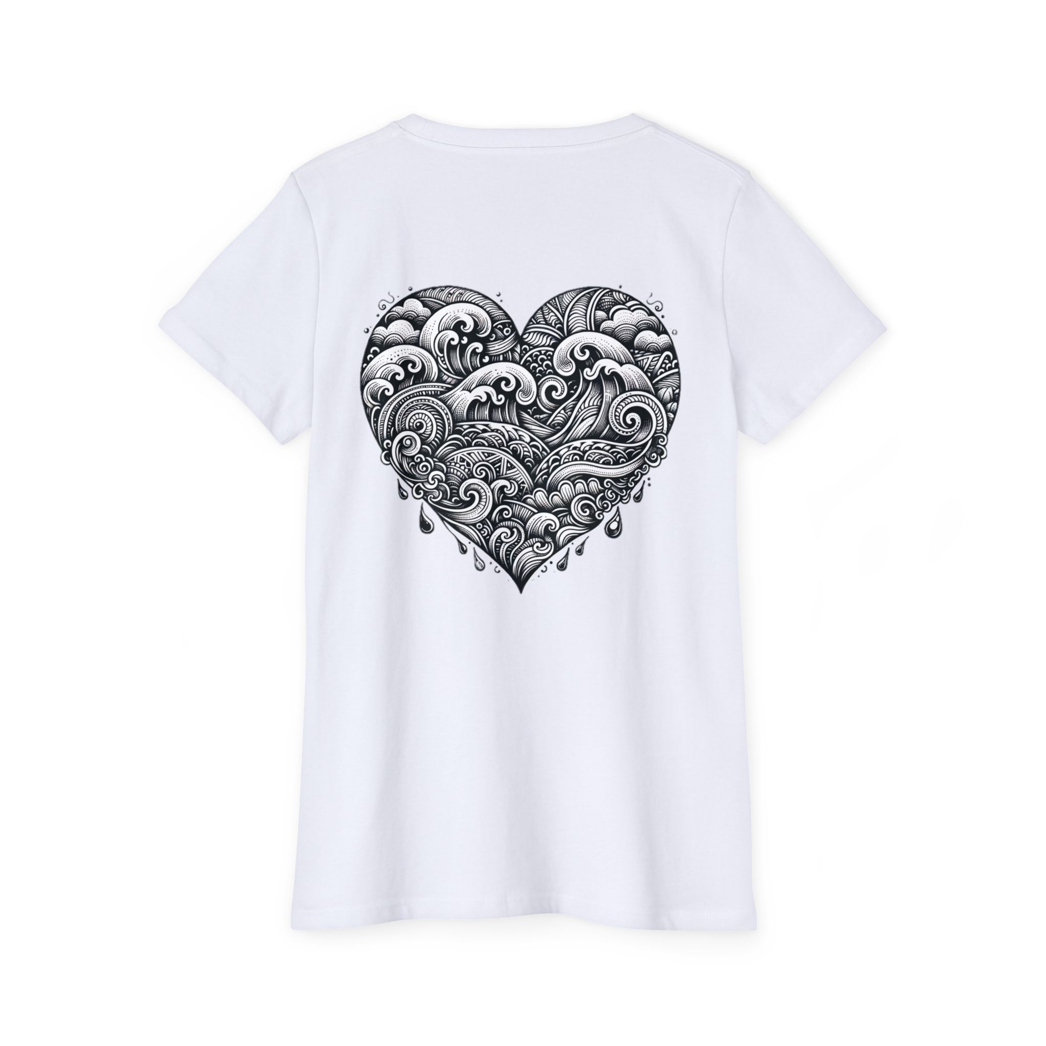 Women's Organic Short Sleeve T-Shirt - Henna Heart 1 OceanerosOcean Devotion Apparel Women's Organic Short Sleeve T-Shirt - Henna Heart
