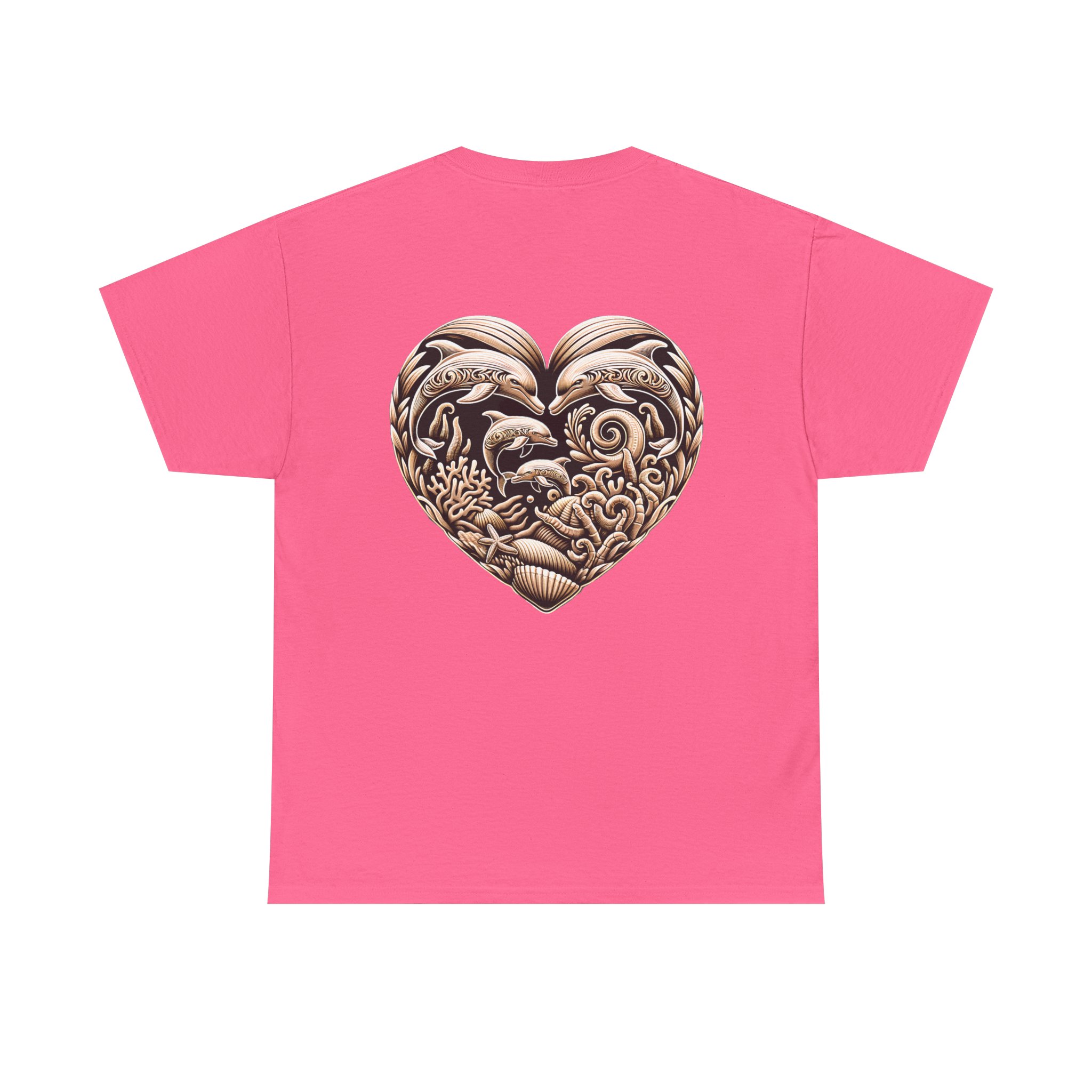 Carved Dolphin Heart T-Shirt 28 OceanerosOcean Devotion Apparel Carved Dolphin Heart T-Shirt