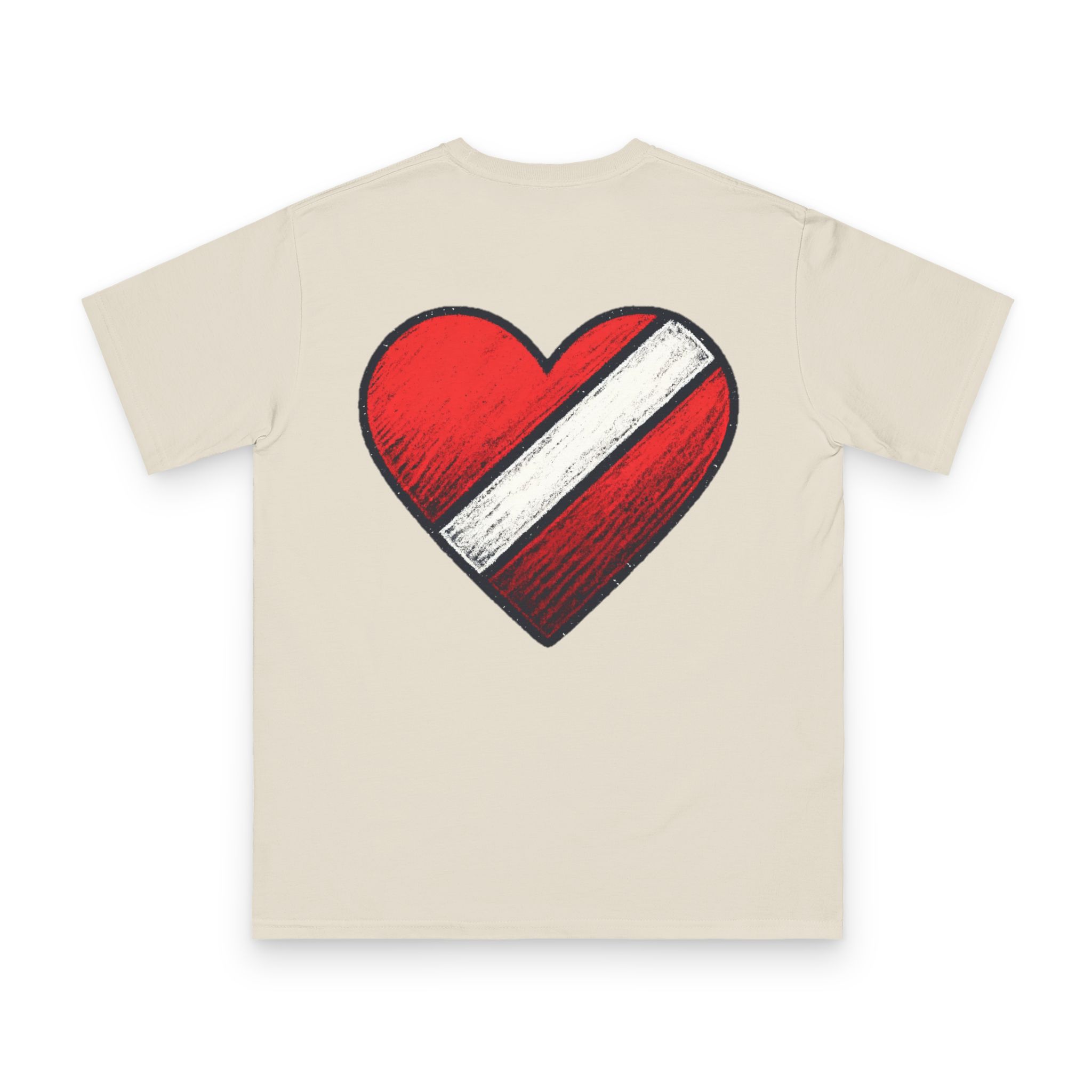 Diver Down Heart Tee 6 OceanerosOcean Devotion Apparel Diver Down Heart Tee - the diver down flag with its stripe curved into a heart