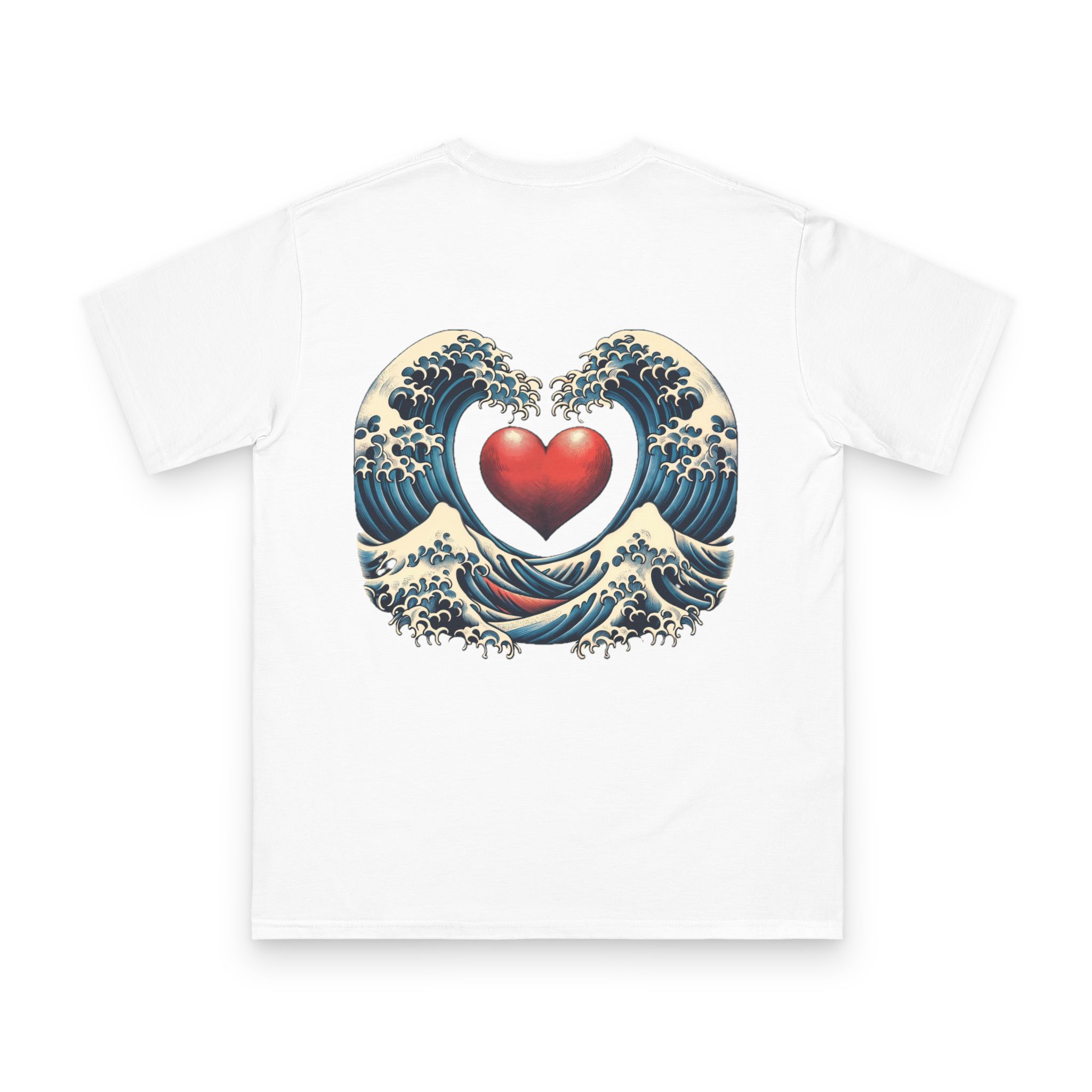 Hokusai Wave with Heart T-Shirt 4 OceanerosOcean Devotion Apparel Hokusai Wave with Heart T-Shirt