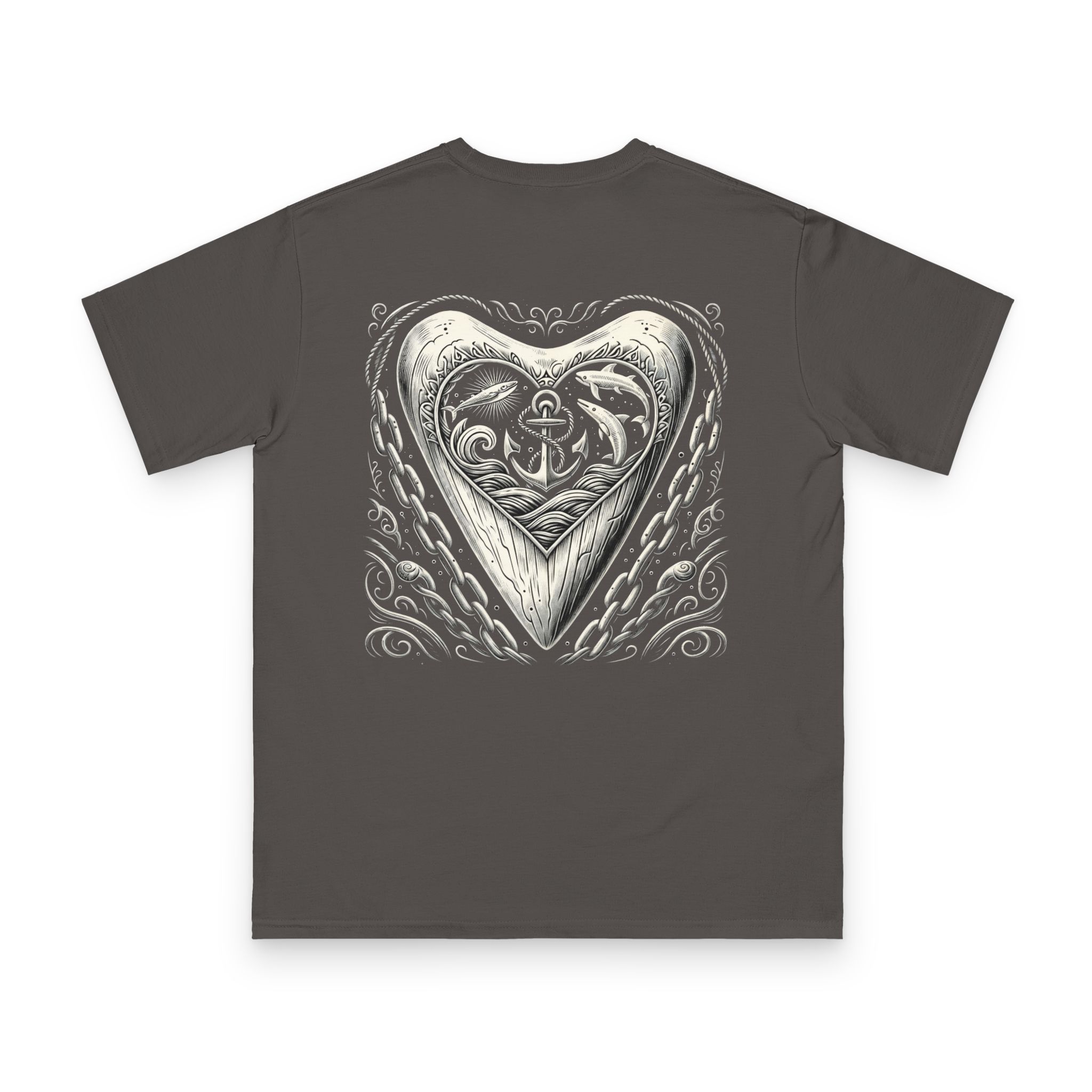 Shark Tooth Scrimshaw T-Shirt 8 OceanerosOcean Devotion Apparel Shark Tooth Scrimshaw T-Shirt