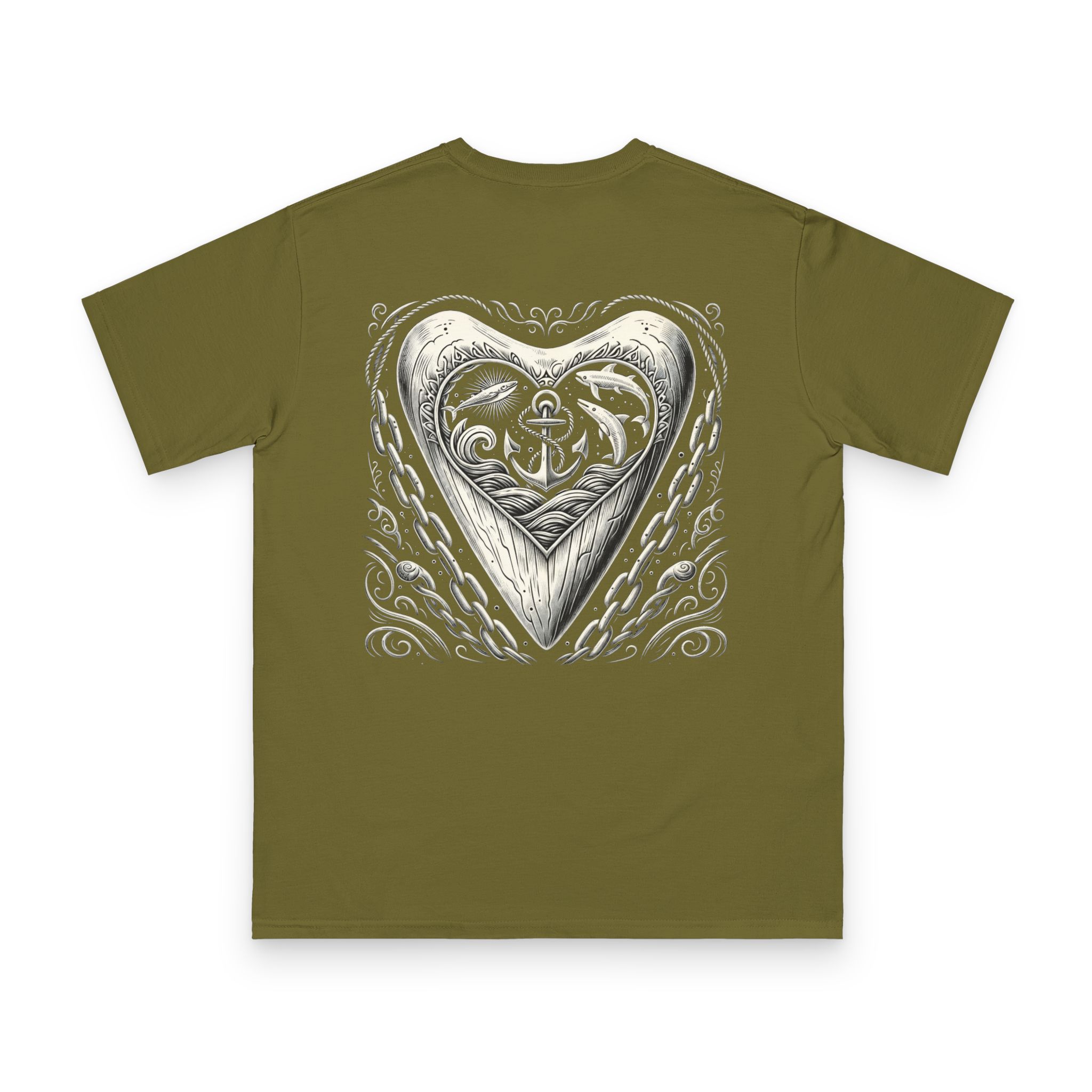 Shark Tooth Scrimshaw T-Shirt 10 OceanerosOcean Devotion Apparel Shark Tooth Scrimshaw T-Shirt