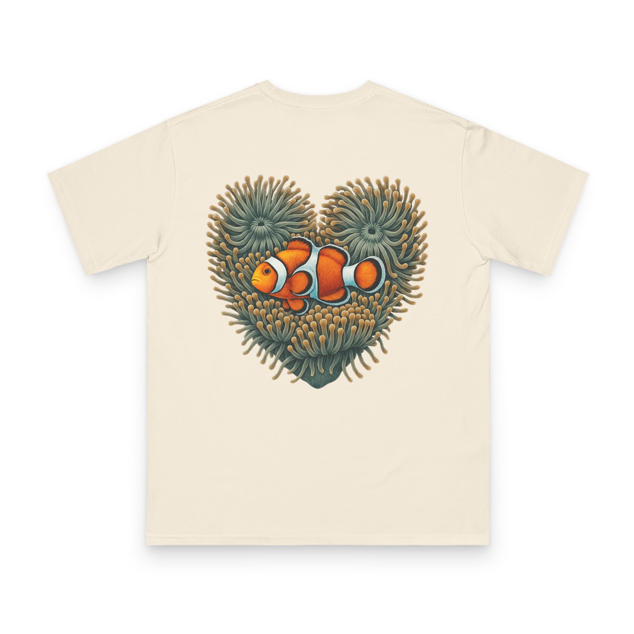 Clownfish in Green Anemone T-Shirt 8 OceanerosOcean Devotion Apparel Clownfish in Green Anemone T-Shirt - a clownfish in a green anemone, with neither color backing down