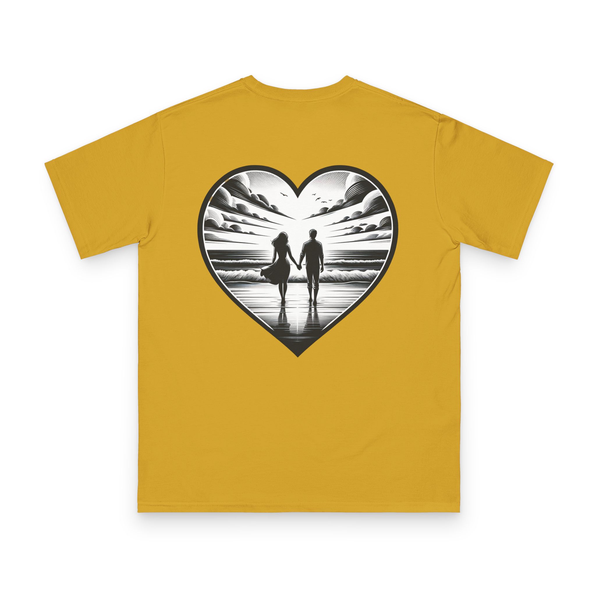 Couple Walking the Beach T-Shirt 20 OceanerosOcean Devotion Apparel Couple Walking the Beach T-Shirt - two figures walking along a wide beach