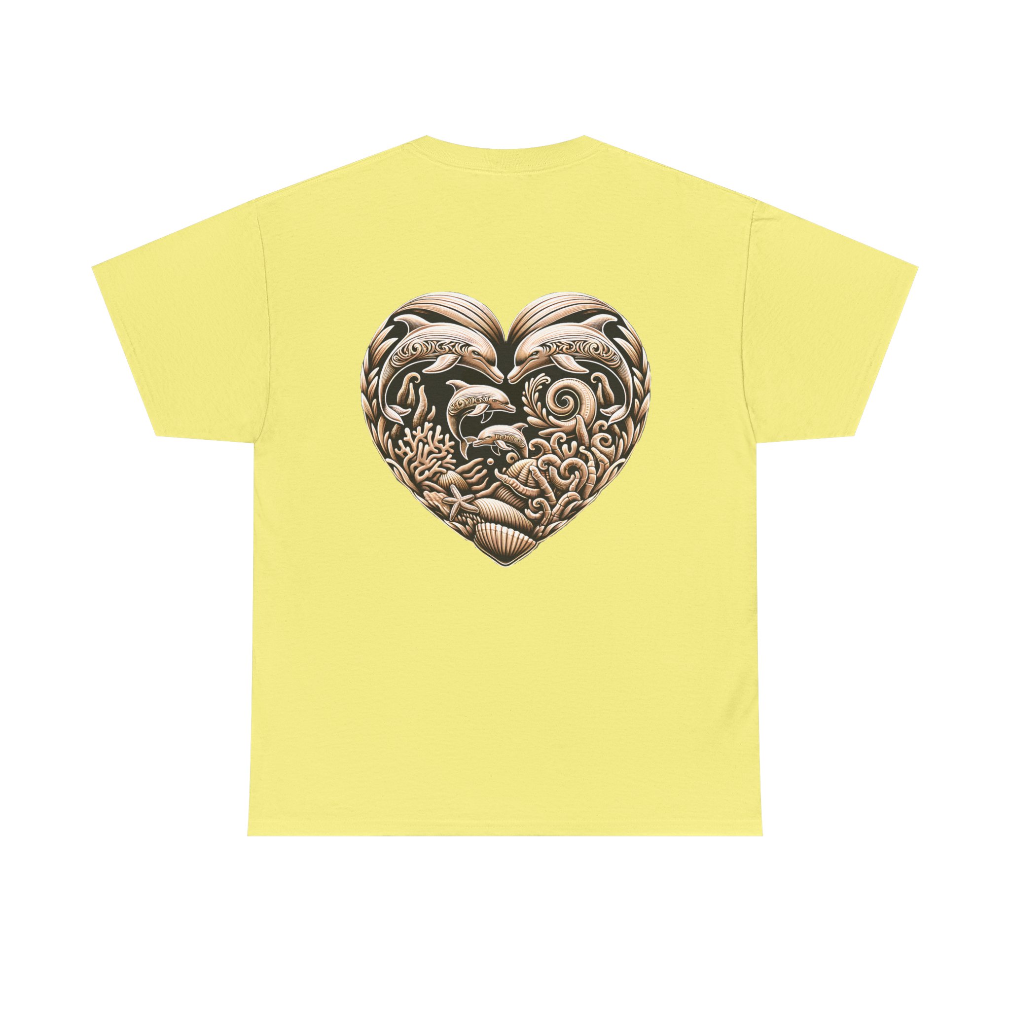 Carved Dolphin Heart T-Shirt 12 OceanerosOcean Devotion Apparel Carved Dolphin Heart T-Shirt