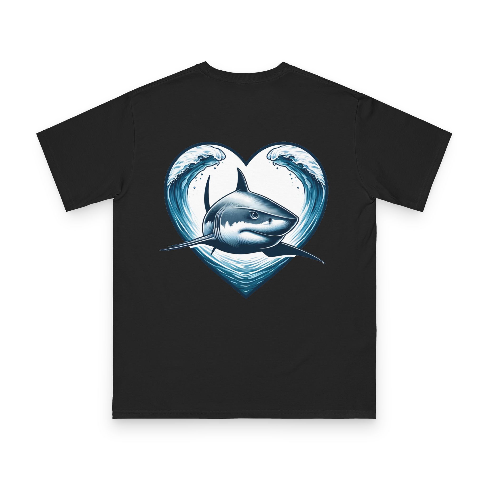 Blue Shark Line Art T-Shirt 10 OceanerosOcean Devotion Apparel Blue Shark Line Art T-Shirt