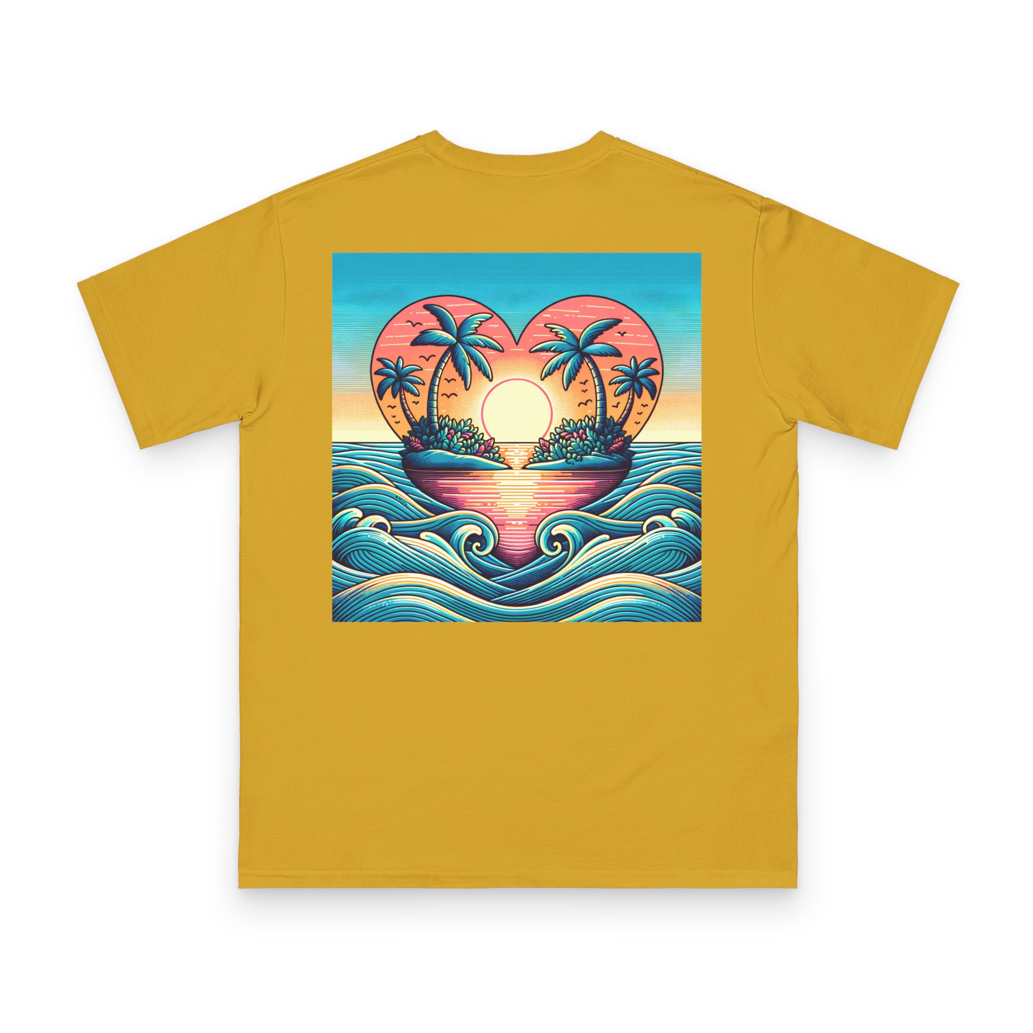 Heart Island Sunset T-Shirt 16 OceanerosOcean Devotion Apparel Heart Island Sunset T-Shirt