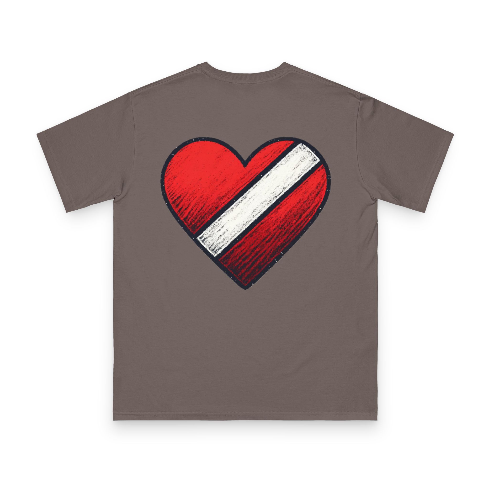 Diver Down Heart Tee 20 OceanerosOcean Devotion Apparel Diver Down Heart Tee - the diver down flag with its stripe curved into a heart