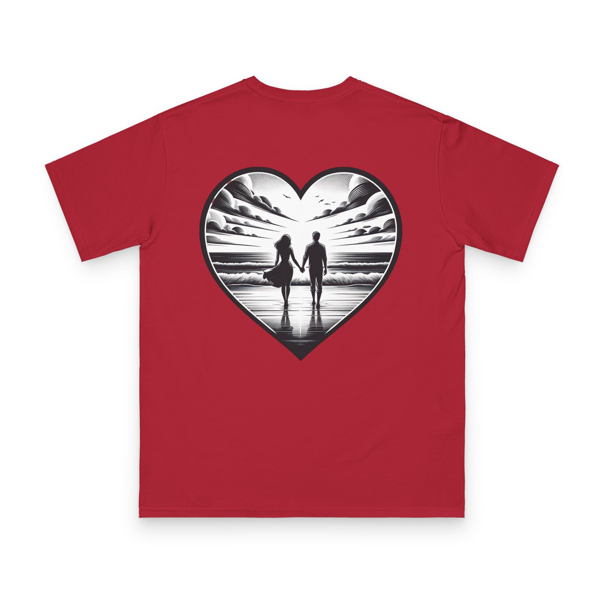 Couple Walking the Beach T-Shirt 12 OceanerosOcean Devotion Apparel Couple Walking the Beach T-Shirt - two figures walking along a wide beach