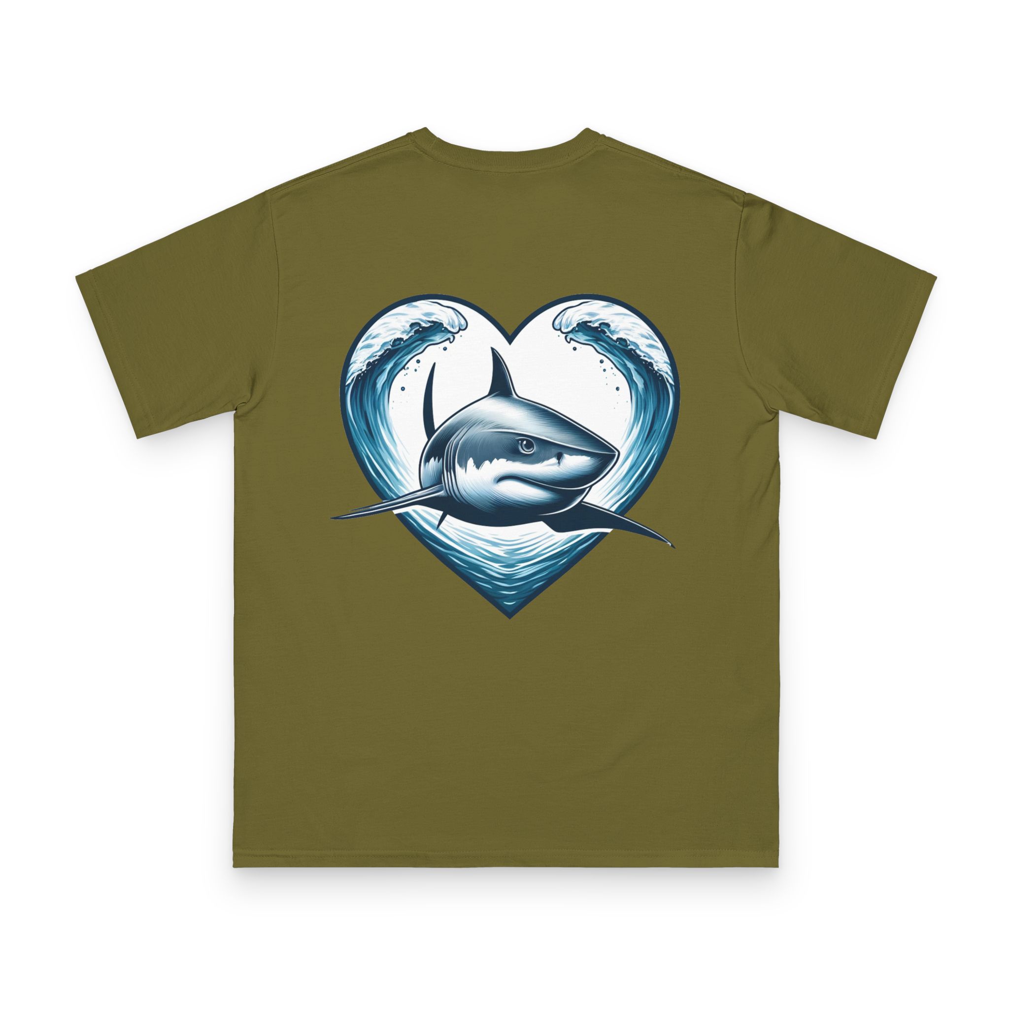 Blue Shark Line Art T-Shirt 22 OceanerosOcean Devotion Apparel Blue Shark Line Art T-Shirt