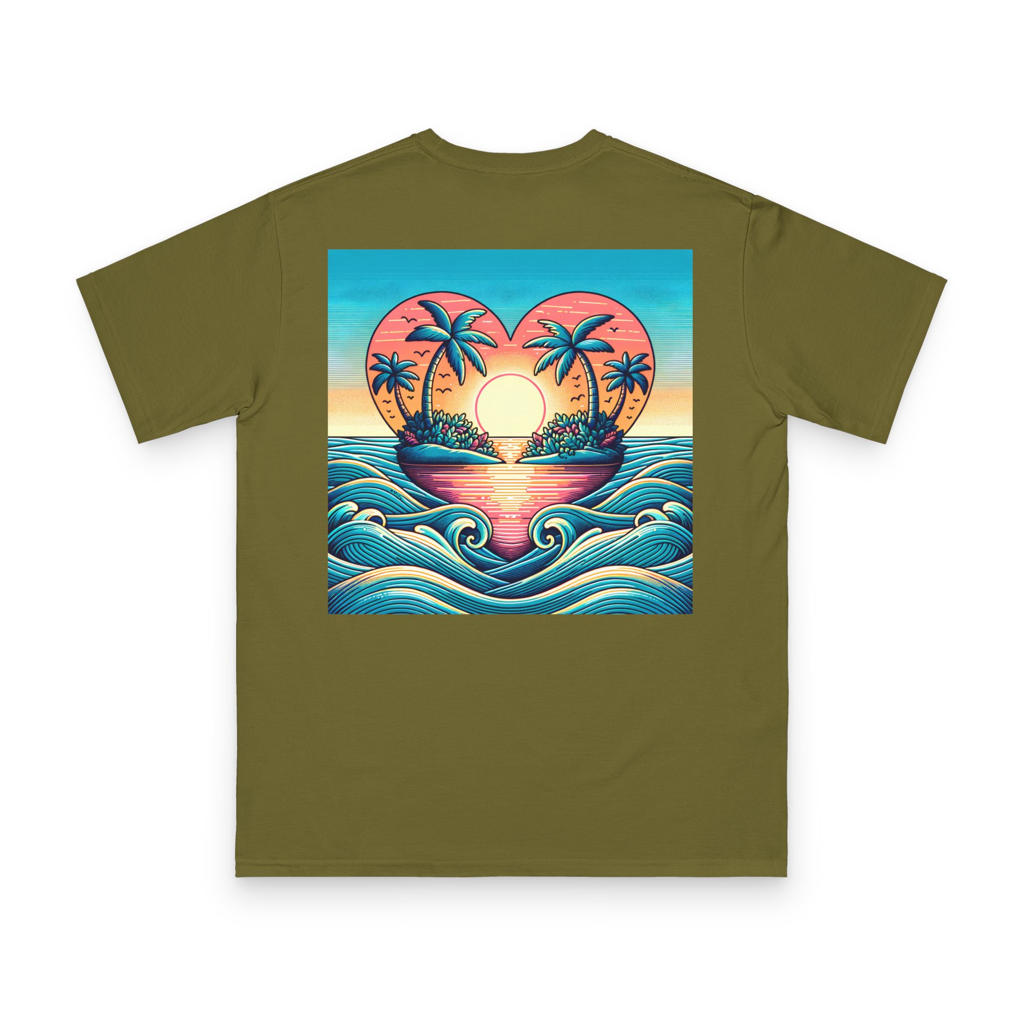 Heart Island Sunset T-Shirt 22 OceanerosOcean Devotion Apparel Heart Island Sunset T-Shirt